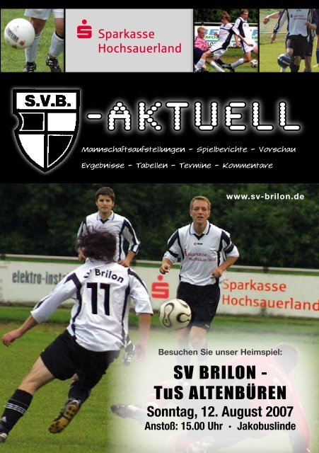 1. Ausgabe 2007/2008 von “SVB-aktuell” - SV 20 Brilon