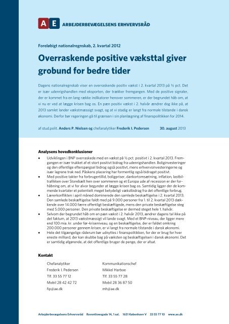 Overraskende positive væksttal giver grobund for bedre tider