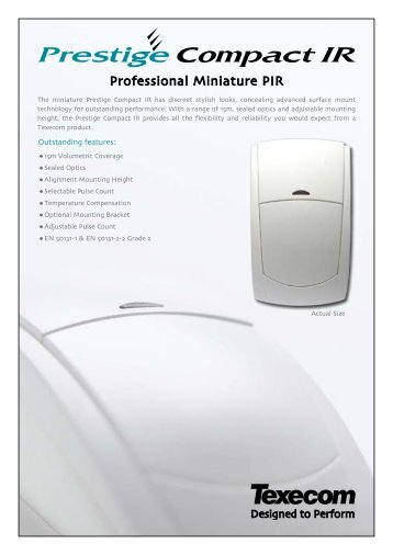 Detector PIR analogic Texecom PRESTIGE COMPACT IR