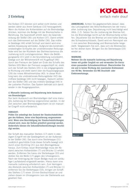 Kögel Wartungshandbuch CS9 EK Anhänger-System