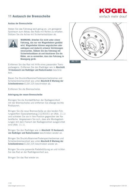 Kögel Wartungshandbuch CS9 EK Anhänger-System