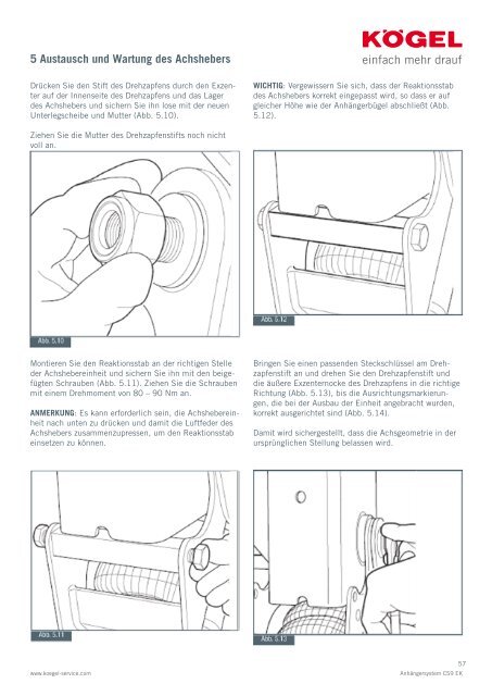 Kögel Wartungshandbuch CS9 EK Anhänger-System