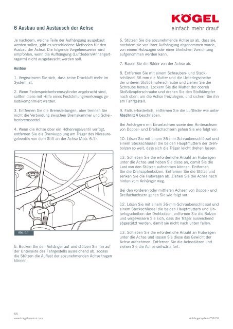 Kögel Wartungshandbuch CS9 EK Anhänger-System