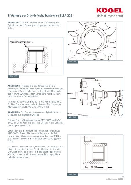 Kögel Wartungshandbuch CS9 EK Anhänger-System