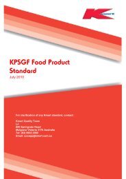 KPSGF Food Product Standard - Kmart Supplier