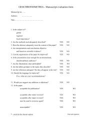 GEOCHRONOMETRIA - Manuscript evaluation form - Versita