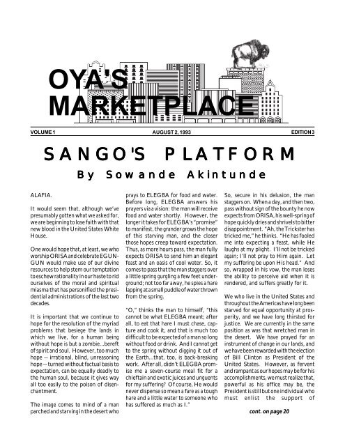 OYA'S MARKETPLACE - Oya N'Soro