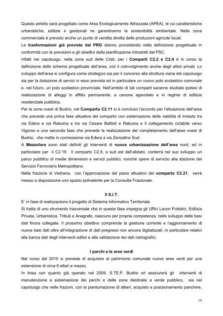 RELAZIONE PREVISIONALE E - Comune di Budrio