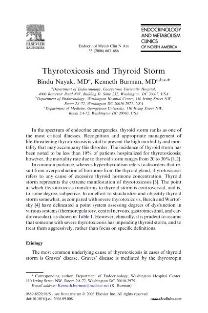 Thyrotoxicosis and Thyroid Storm