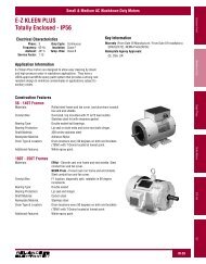 Small and Medium AC Washdown Duty Motors - Reliance Electric