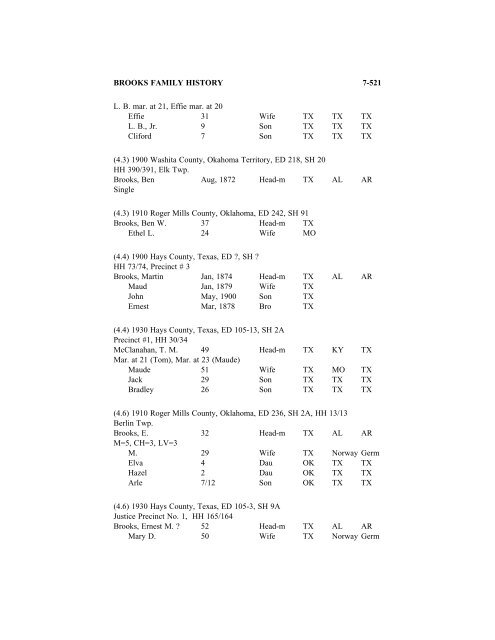 BROOKS FAMILY HISTORY - Interactive Family Histories