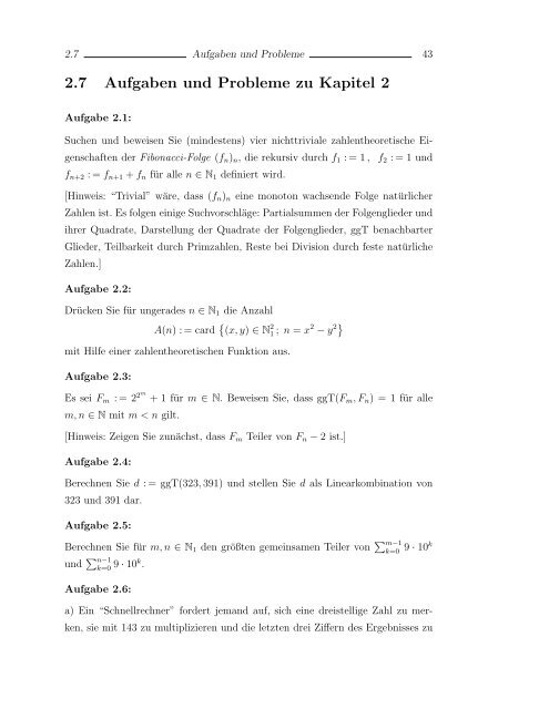 Elementare Zahlentheorie und Problemlösen - Mathematik und ...