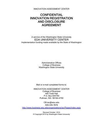 IAC Confidential Innovation Registration and Disclosure Document