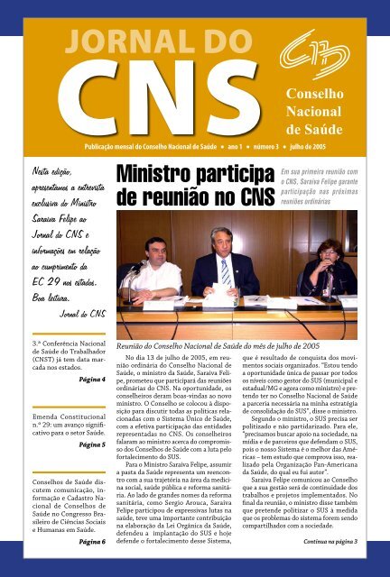 05_0718_M_jornal do CNS_n_3.indd - Conselho Nacional de SaÃºde