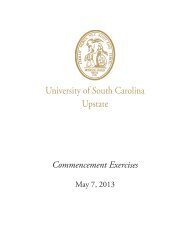May 2013 Graduation Program - University of South Carolina Upstate