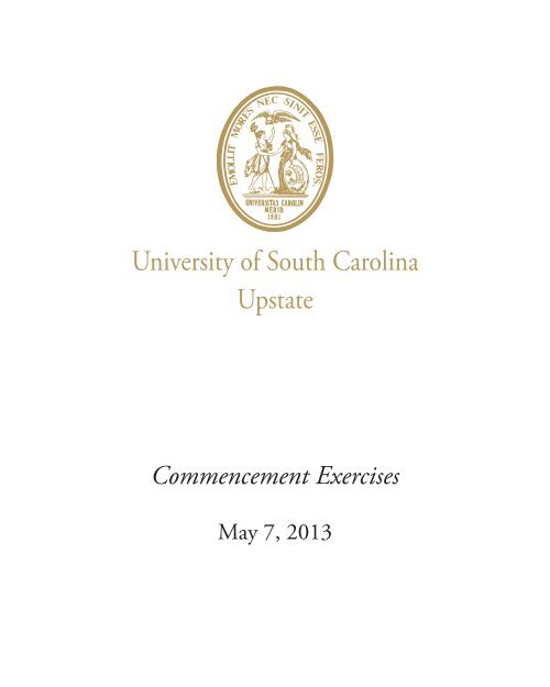 May 2013 Graduation Program - University of South Carolina Upstate