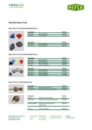 All Manifold spare parts - Refco Manufacturing Ltd.