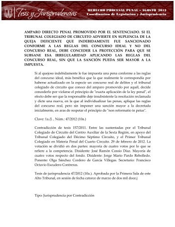 CoordinaciÃ³n de LegislaciÃ³n y Jurisprudencia AMPARO DIRECTO ...