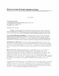 Letter to Under Secretary Miller on Sugar TRQ Increase - Sweetener ...