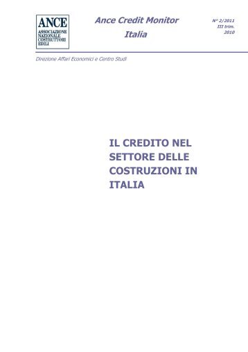 il credito nel settore delle costruzioni in italia - Infobuild