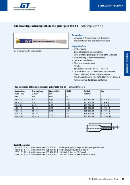 Auszug aus unserem Katalog - GT Elektrotechnische Produkte GmbH