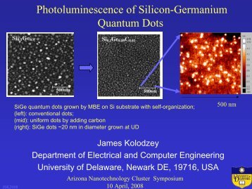 Photoluminescence of Silicon-Germanium Quantum Dots - Arizona ...