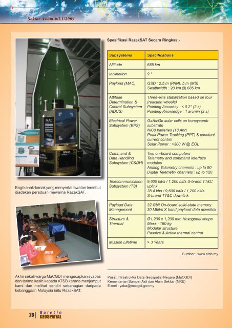 Buletin Geospatial Sektor Awam - Bil 1/2009 - Malaysia Geoportal