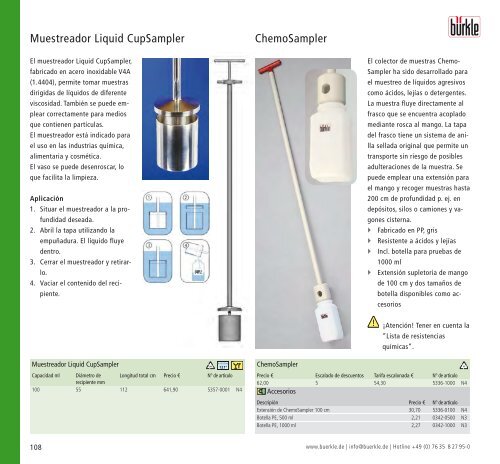 Equipos de trasiego | Muestreadores | Material de ... - BÃ¼rkle GmbH