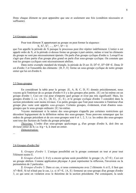 Application de la thÃ©orie des groupes Ã  la chimie - DÃ©partement de ...