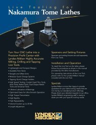 Live Tooling For Nakamura Tome Lathes - Lyndex-Nikken