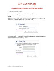 Login and Password Reset - Air Canada