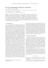 Ice Core Tomography with Laser Ultrasonics - Colorado School of ...