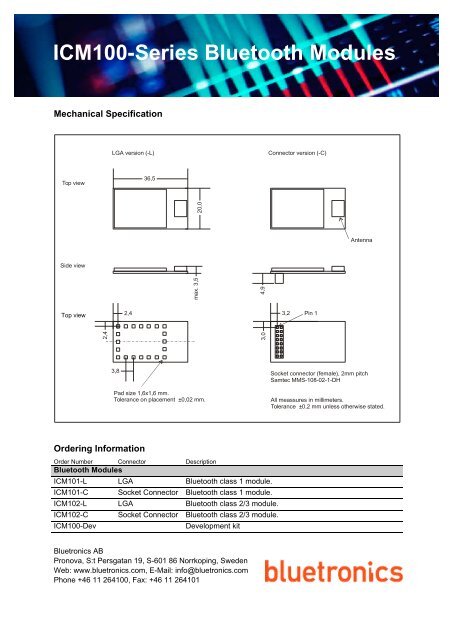 Datasheet short ICM100 Rev C