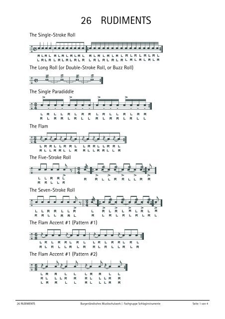 26 RUDIMENTS - BurgenlÃ¤ndischen Musikschulwerks