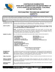 Psychiatric Technician Assistant Safety - Dept of State Hospitals ...