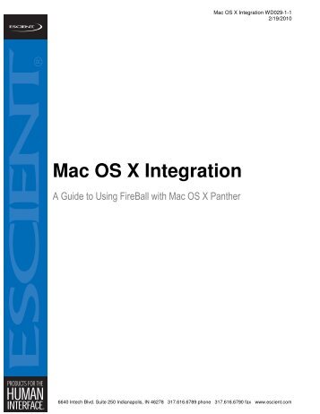 Mac OS X Integration - Escient