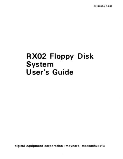 RX02 Floppy Disk System User's Guide