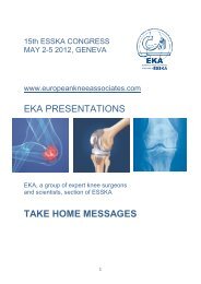 eka presentations take home messages - European Knee Associates