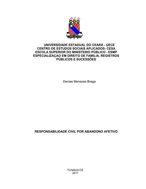 Responsabilidade Civil por Abandono Afetivo - MinistÃ©rio PÃºblico ...