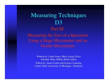 Measuring Techniques D3 - University of Michigan