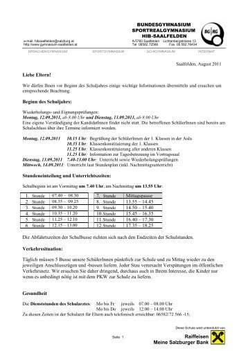 Elternbrief(TagschÃ¼ler) Nr. 1 (pdf) - HIB Saalfelden