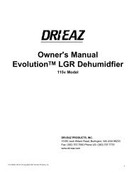 Dri-Eaz Evolution LGR User Manual - AchooAllergy.com