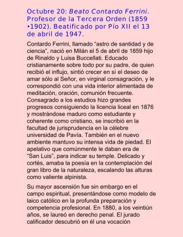 Octubre 20: Beato Contardo Ferrini. Profesor de ... - Vidas ejemplares