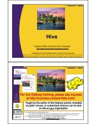 Hive - Custom Training Courses - Coreservlets.com
