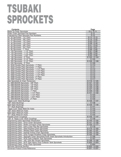 Made-to-Order Sprockets - Tsubaki