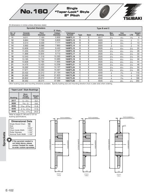 Made-to-Order Sprockets - Tsubaki