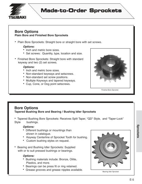 Made-to-Order Sprockets - Tsubaki