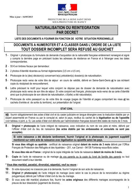 liste des documents à fournir - Les services de l'État en Seine-Saint ...