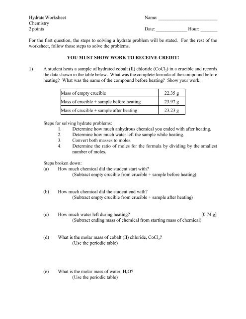 P:\MyFiles\Chemistry\Chem Chapter 08\Hydrate-Empirical Formula ...