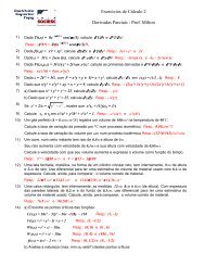 ExercÃƒÂ­cios de CÃƒÂ¡lculo 2 Derivadas Parciais - Prof. Milton